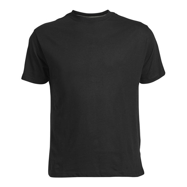 Pure Cotton Classic Plain Crew Neck Tee Shirt - Black