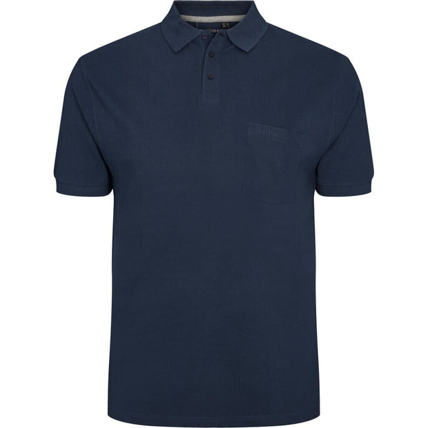 Cotton Plain Pique Weave Polo With Pocket Navy