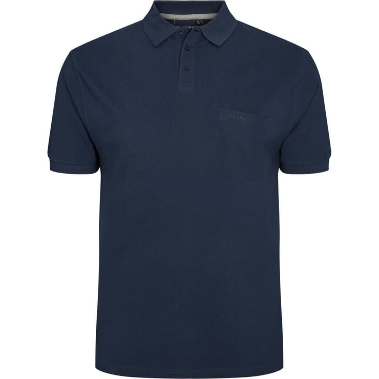 Cotton Plain Pique Weave Polo With Pocket Navy