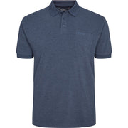 Cotton Plain Pique Weave Polo With Pocket Navy Blue Melange