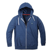 Cotton Full Zip Hoodie With Side Pockets Blue