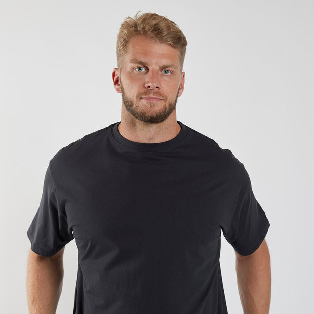 Pure Cotton Classic Plain Crew Neck Tee Shirt - Navy Blue