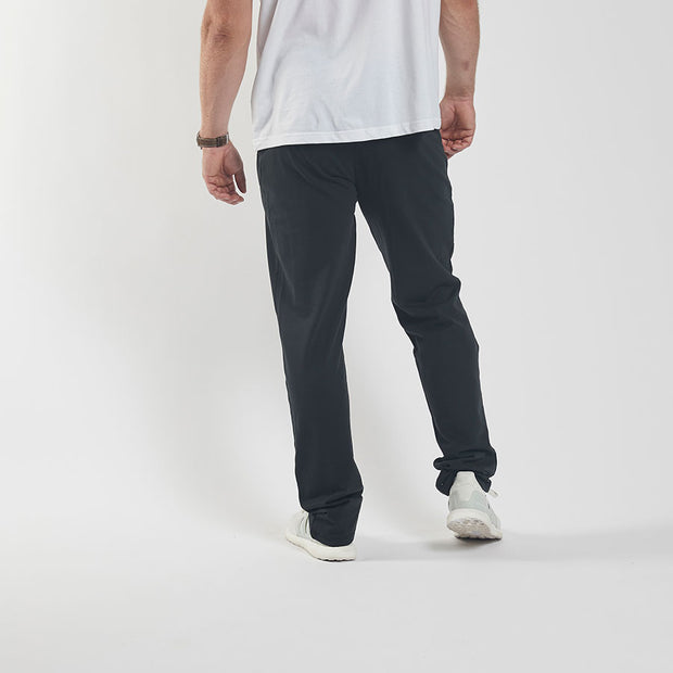 Cotton Poly Drawstring Elasticated Waist Track Pant Black