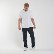 Cotton Poly Drawstring Elasticated Waist Track Pant Black