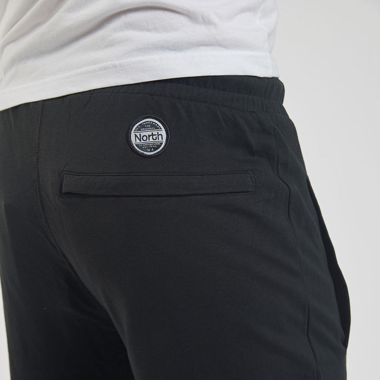 Cotton Poly Drawstring Elasticated Waist Track Pant Black