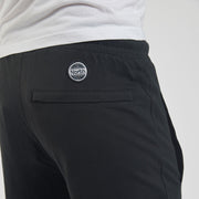 Cotton Poly Drawstring Elasticated Waist Track Pant Black