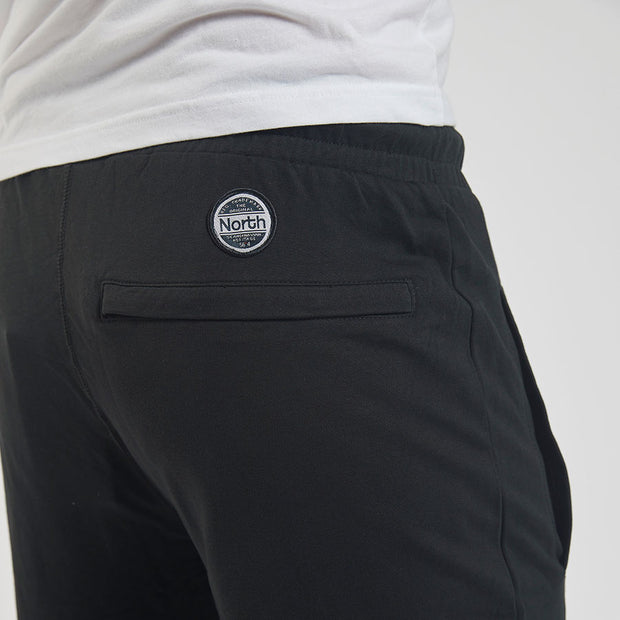 Cotton Poly Drawstring Elasticated Waist Track Pant Black
