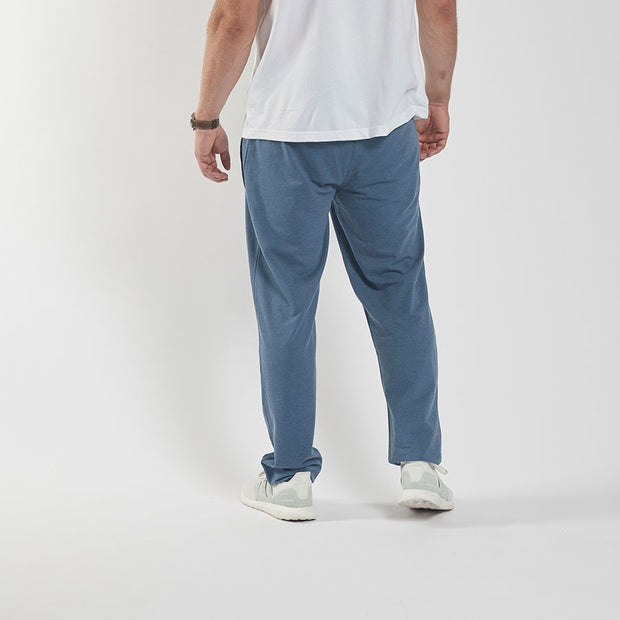 Cotton Poly Drawstring Elasticated Waist Track Pant Blue