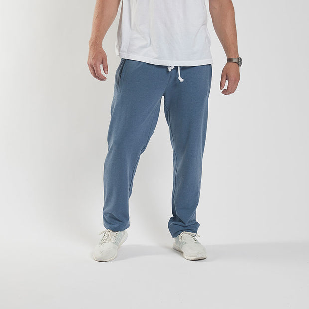 Cotton Poly Drawstring Elasticated Waist Track Pant Blue