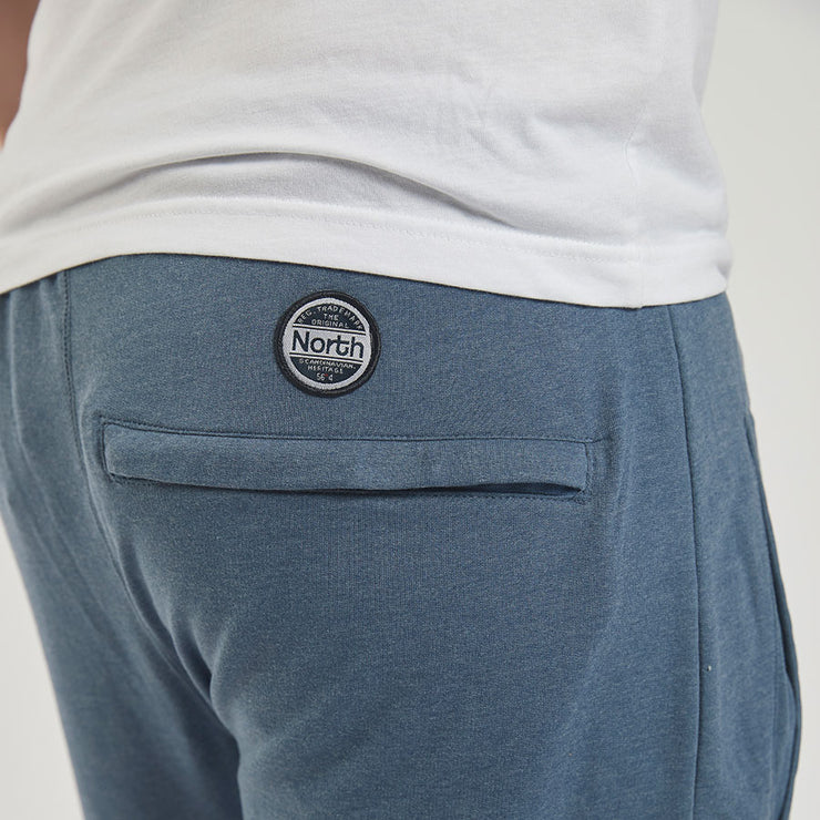 Cotton Poly Drawstring Elasticated Waist Track Pant Blue