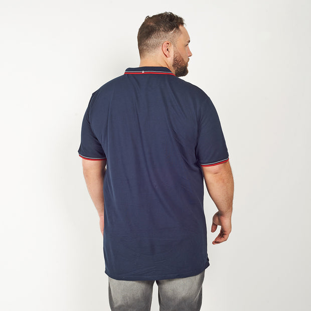 Ben Sherman - Navy Blue Organic Signature Polo Shirt back view - Big & Tall