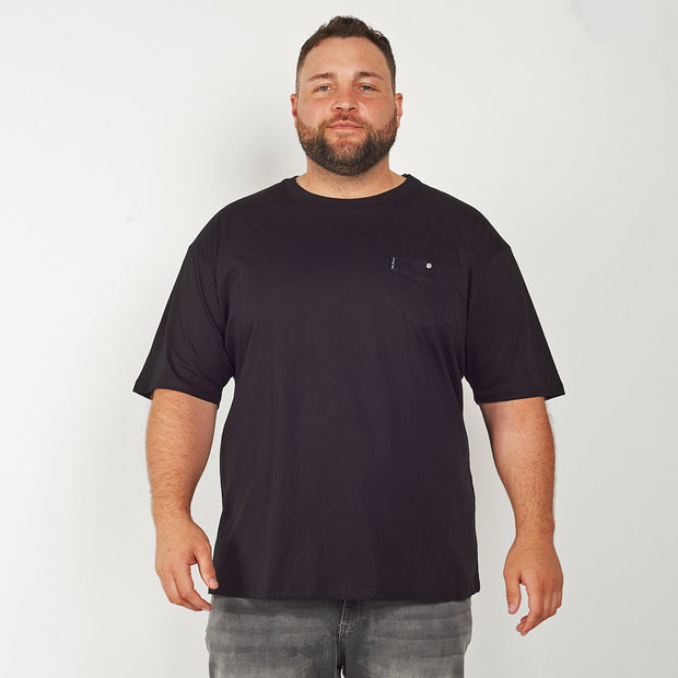 Ben Sherman - Signature Tee - Chest Pocket - Black - front view - big mens t shirt