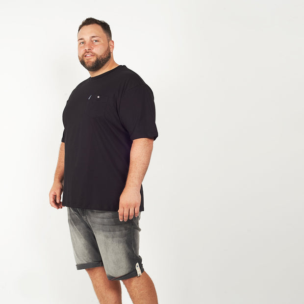 Ben Sherman - Signature Tee - Chest Pocket - Black - side view - big mens t shirt