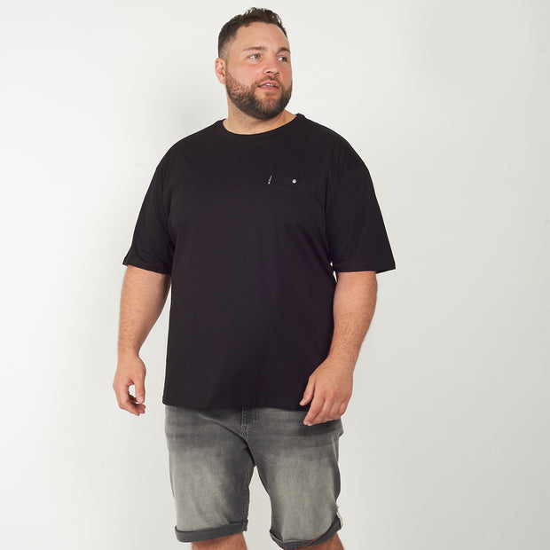 Ben Sherman - Signature Tee - Chest Pocket - Black - front view - big mens t shirt