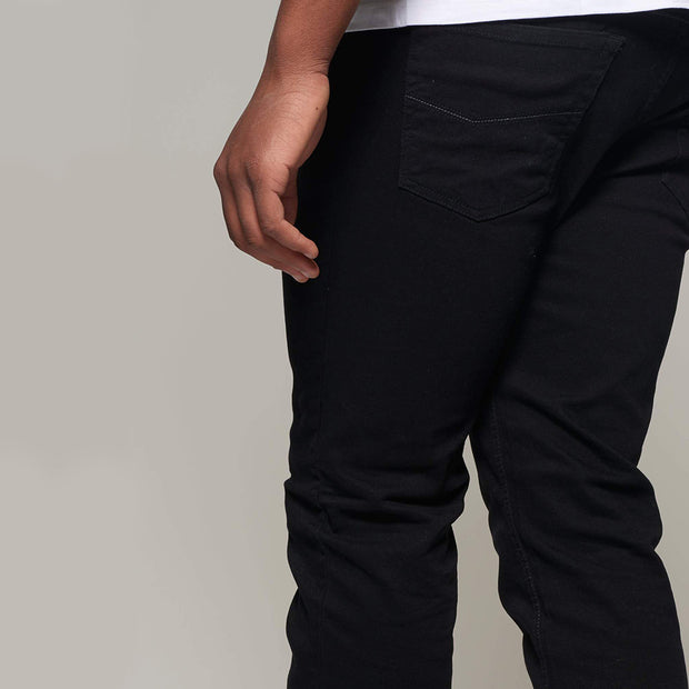 Fortmens model wearing a Redpoint 'Langley' Black Jeans - back close up view