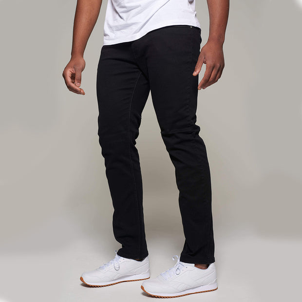 Fortmens model wearing a Redpoint 'Langley' Black Jeans - front view
